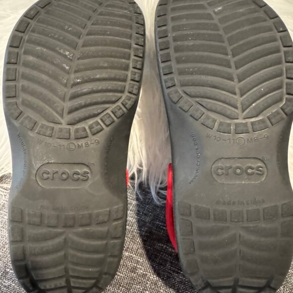 Disney Crocs Womens 10-11 Men 8-9 Unisex Black Red Mouse Shaped Holes - Picture 8 of 8